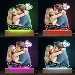 Photo personnalisée « Je t'aime toujours » – Couple personnalisé avec lumière LED 3D en forme personnalisée – Téléchargez une photo cadeau pour mari et femme, anniversaire