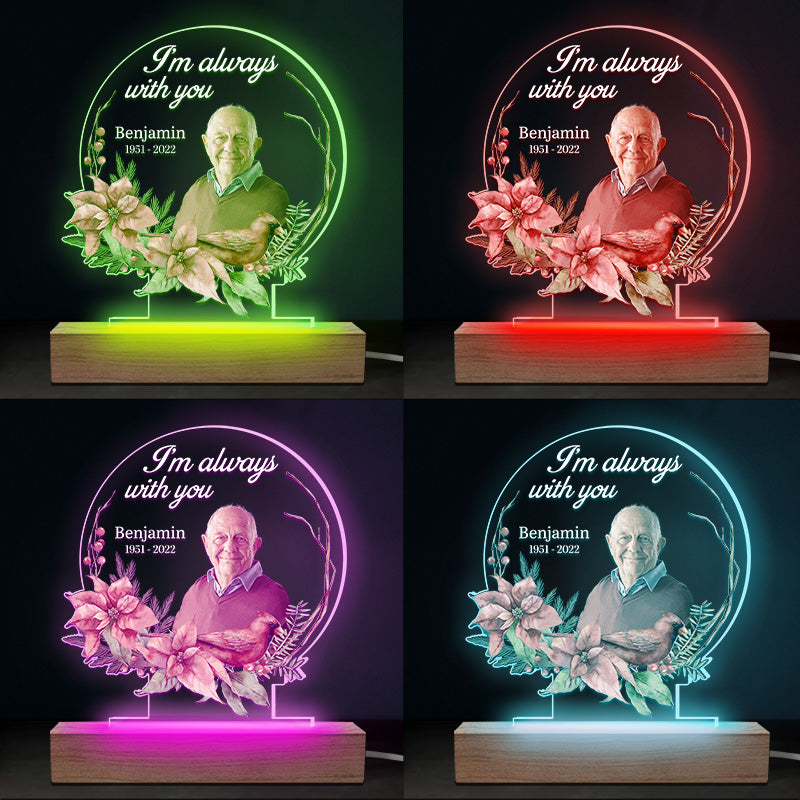 Custom Photo Cardinals Appear When Angels Are Near - Memorial Personalized Custom Round Shaped 3D LED Light - Sympathy Gift For Family Members