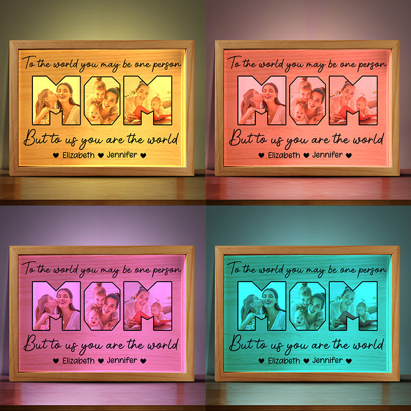 Photo personnalisée « Tu es tout pour nous » - Cadre photo personnalisé avec boîte lumineuse - Cadeau d'anniversaire pour maman