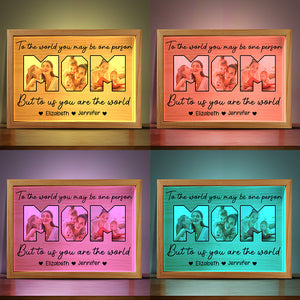 Photo personnalisée « Tu es tout pour nous » - Cadre photo personnalisé avec boîte lumineuse - Cadeau d'anniversaire pour maman
