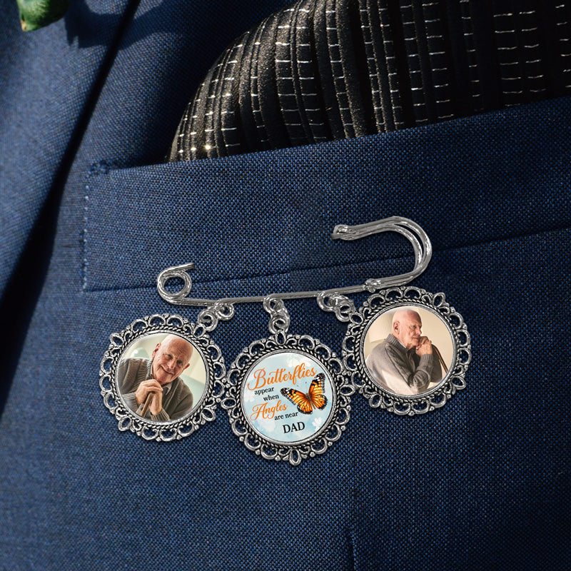 Photo personnalisée « Je suis toujours avec toi » - Broche ronde personnalisée commémorative - Cadeau de condoléances pour les membres de la famille