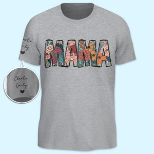 L'amour d'une mère est comme une fleur qui s'épanouit - T-shirt unisexe personnalisé avec motif sur la manche - Fête des Mères, cadeau pour maman, grand-mère