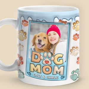 Mug personnalisé avec photo « Mes enfants ont quatre pattes » - Chien et chat - Mug personnalisé avec effet gonflable en 3D - Cadeau de Noël pour les propriétaires et les amoureux des animaux