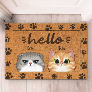 Bonjour, bonne journée ! Tapis décoratif personnalisé pour chat ! Cadeau idéal pour les propriétaires et les amoureux des animaux.