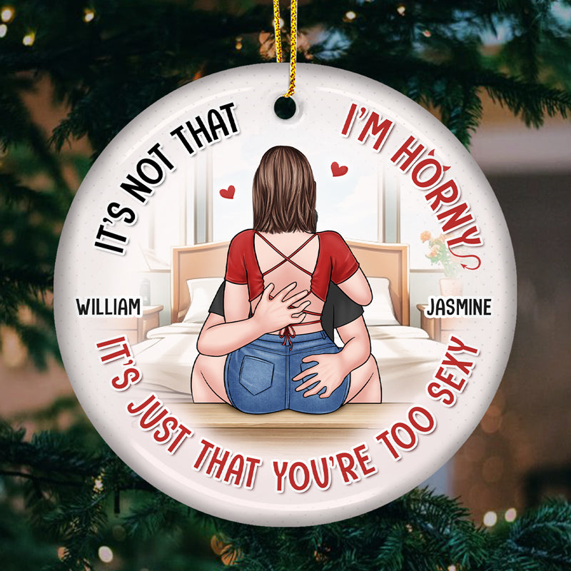 Two Heads One Heart - Couple Personalized Custom Ornament - Ceramic Round Shaped - Christmas Gift For Husband Wife, Anniversary