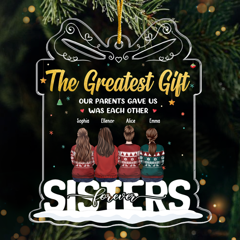 Meilleurs frères et sœurs de tous les temps - Décoration personnalisée pour la famille - Boîte cadeau en acrylique - Cadeau de Noël pour les membres de la famille