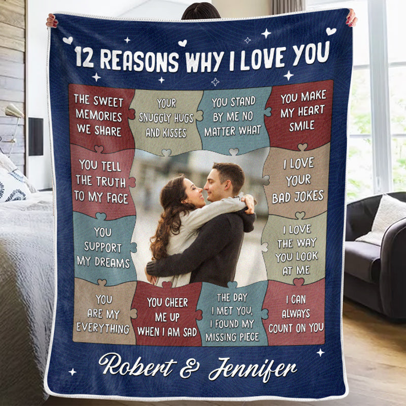 Couverture personnalisée avec photo « J'aime ta façon de me regarder » - Cadeau pour mari et femme, anniversaire