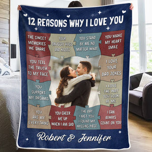 Couverture personnalisée avec photo « J'aime ta façon de me regarder » - Cadeau pour mari et femme, anniversaire