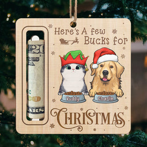 Le bonheur a des pattes - Ornement personnalisé pour chien et chat, porte-monnaie - Bois de forme personnalisée - Cadeau de Noël pour propriétaires d'animaux et amoureux des animaux