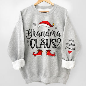Oubliez le Père Noël, je demanderai juste à Nana - Sweat-shirt unisexe personnalisé avec motif sur la manche - Cadeau de Noël pour maman, grand-mère