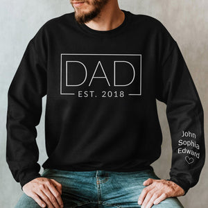 Mon père est génial - Sweat-shirt unisexe personnalisé avec motif sur la manche - Cadeau de Noël pour papa