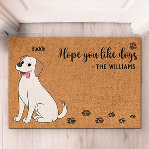 Nous espérons que vous aimez nos chiens - Tapis décoratif personnalisé pour chien - Cadeau de pendaison de crémaillère, cadeau pour les propriétaires d'animaux, les amoureux des animaux
