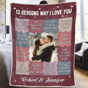 Couverture personnalisée avec photo « J'aime ta façon de me regarder » - Cadeau pour mari et femme, anniversaire