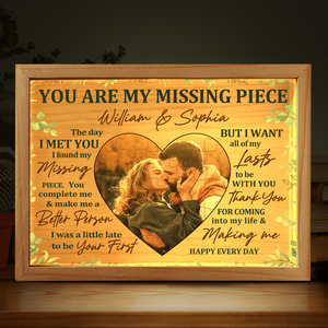 Photo personnalisée : je ne peux m'empêcher de tomber amoureux de toi - Cadre photo personnalisé pour couple, boîte lumineuse - Cadeau pour mari et femme, anniversaire