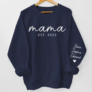 Sweat-shirt unisexe personnalisé avec motif sur la manche pour femme, maman et patronne – Cadeau d'anniversaire pour maman et grand-mère