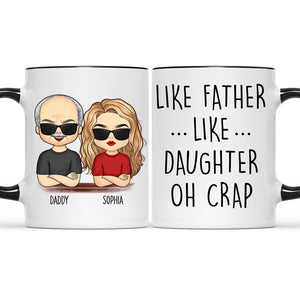 Telle mère, telle fille - Tasse personnalisée avec accents pour la famille - Cadeau pour la fête des pères, la fête des mères et un anniversaire pour papa ou maman