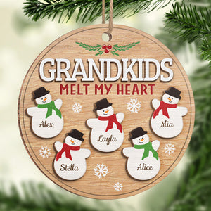 Mes petits-enfants font fondre mon cœur ! Décoration familiale personnalisée ! Bois en forme personnalisée ! Cadeau de Noël pour grand-mère