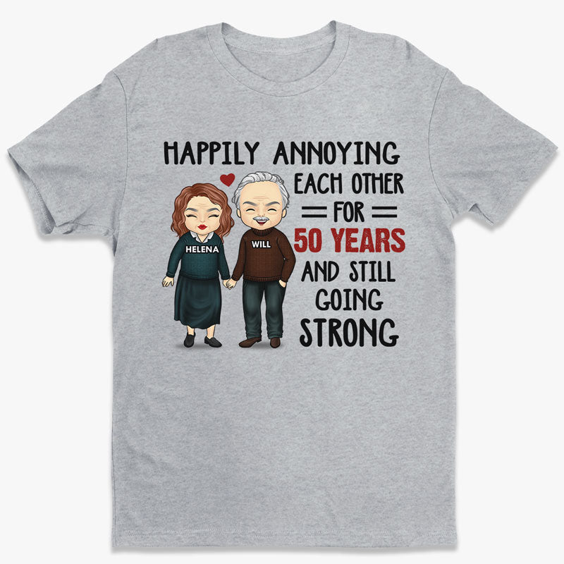 Heureux de s'agacer mutuellement - T-shirt, sweat à capuche et sweat-shirt unisexe personnalisé pour couple - Cadeau pour mari et femme, anniversaire
