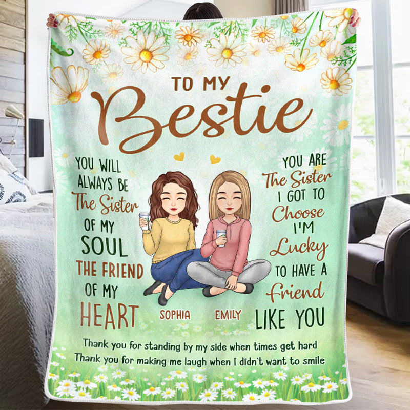 L'amitié est un arbre protecteur - Couverture personnalisée Bestie - Cadeau de Noël pour meilleures amies, meilleures amies et sœurs