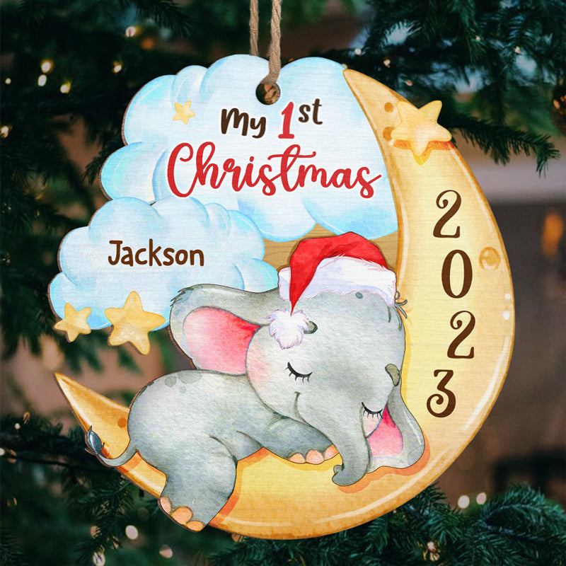 Mon premier Noël 2023 - Décoration familiale personnalisée - Bois de forme personnalisée - Premier cadeau de Noël pour bébé