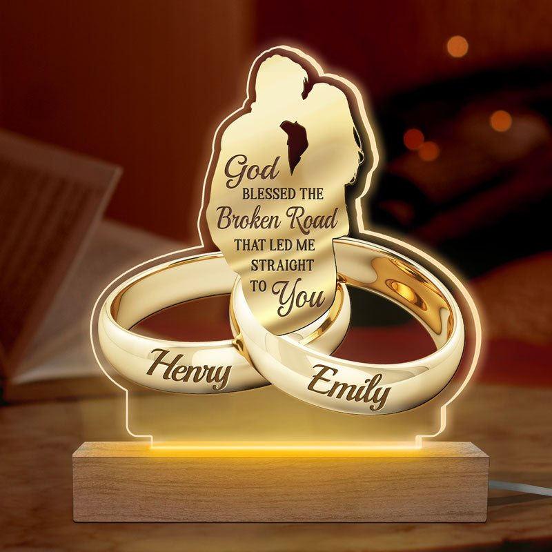 Dieu nous a créés l'un pour l'autre - Lampe LED 3D personnalisée pour couple - Cadeau pour mari et femme, anniversaire