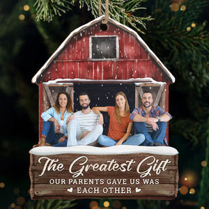 Photo personnalisée pour frères et sœurs : profitez ensemble de la période de Noël - Ornement personnalisé familial personnalisé - Forme personnalisée en bois - Cadeau de Noël pour frères et sœurs, frères, sœurs, cousins, amis
