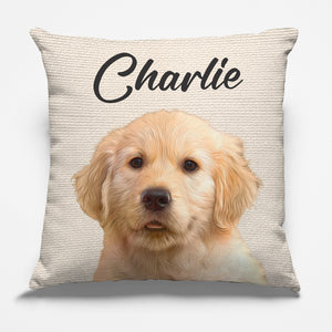 Coussin personnalisé avec photo « J'aime mon chien » - Cadeau de Noël pour les propriétaires et les amoureux des animaux