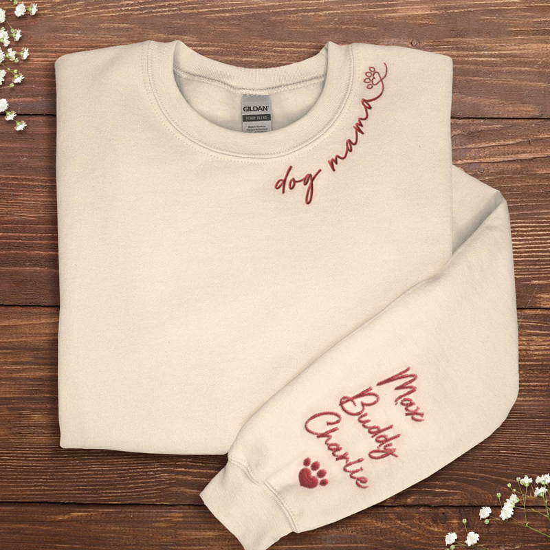 Proud To Be A Fur Mama - Dog Personalized Custom Embroidered Sweatshirt - Gift For Pet Owners, Pet Lovers