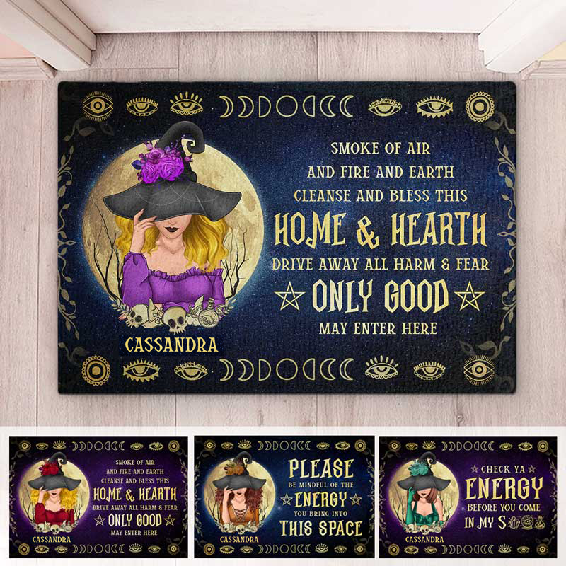 Seul le bien peut entrer ici - Tapis décoratif personnalisé pour la maison - Cadeau d'Halloween pour les sorcières, vous-même