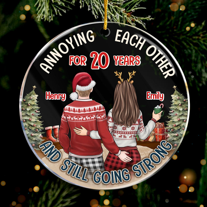 Je suis à toi - Ornement personnalisé pour couple - Forme ronde en acrylique - Cadeau de Noël pour mari et femme, anniversaire