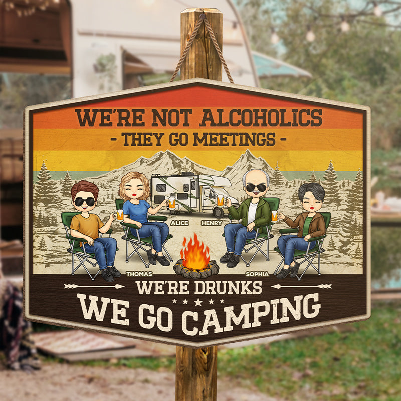 Voici les nuits entre amis - Panneau en bois personnalisé pour décoration d'intérieur - Cadeau de pendaison de crémaillère pour les meilleurs amis, les meilleures amies, les sœurs et les amateurs de camping
