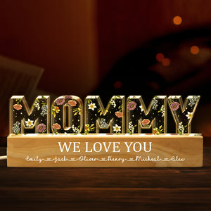 Veilleuse LED 3D personnalisée en acrylique avec lettres du mois de naissance de maman - Cadeau pour maman et grand-mère - Fête des Mères