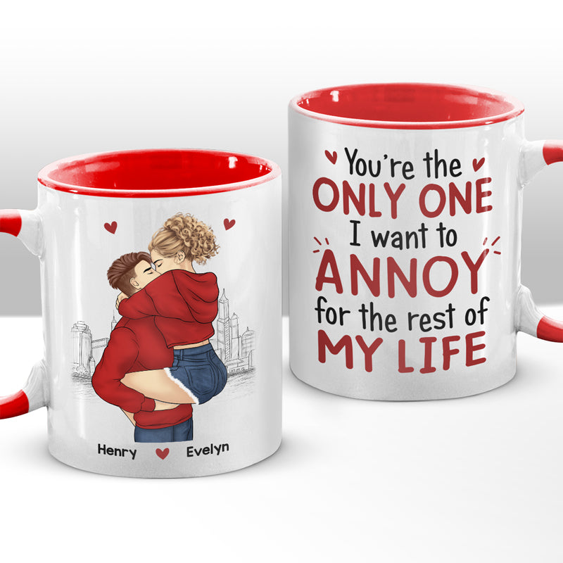 Tu es le seul que je veux ennuyer - Tasse personnalisée pour couple - Cadeau de Noël pour mari et femme, anniversaire