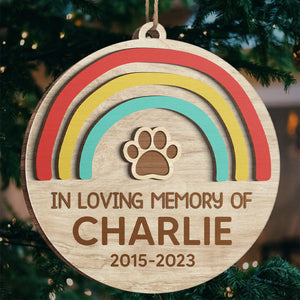 Vous avez laissé des empreintes de pattes sur nos cœurs - Ornement commémoratif personnalisé - Forme ronde en bois - Cadeau de Noël, cadeau de condoléances pour les propriétaires d'animaux de compagnie, les amoureux des animaux