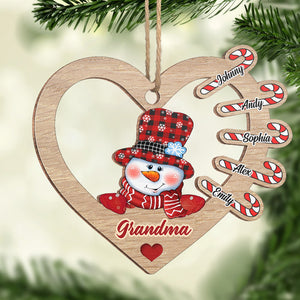 L'amour d'une grand-mère est éternel - Ornement personnalisé pour la famille - Forme personnalisée en bois - Cadeau de Noël pour grand-mère