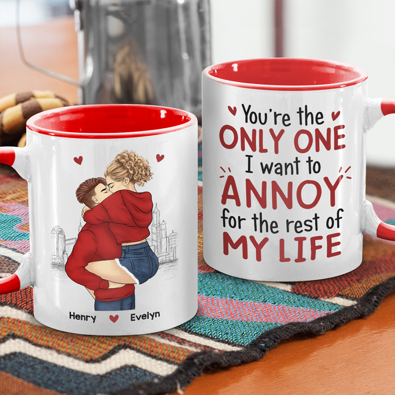 Tu es le seul que je veux ennuyer - Tasse personnalisée pour couple - Cadeau de Noël pour mari et femme, anniversaire