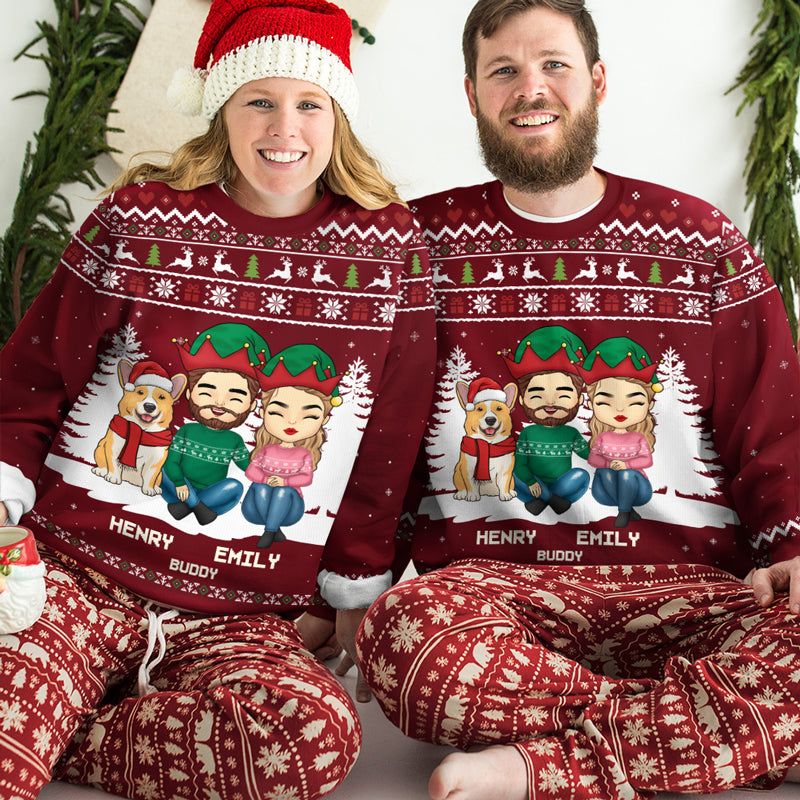 Noël, un moment en famille ! Sweat-shirt personnalisé et moche pour la famille ! Pull unisexe en laine ! Cadeau de Noël pour les membres de la famille