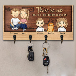 Notre vie, notre histoire, notre maison - Porte-clés personnalisé pour la famille, porte-clés - Cadeau pour les membres de la famille, les propriétaires d'animaux, les amoureux des animaux