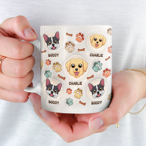 Mug personnalisé avec motif chien, effet gonflé 3D, cadeau de Noël pour les propriétaires et les amoureux des animaux.