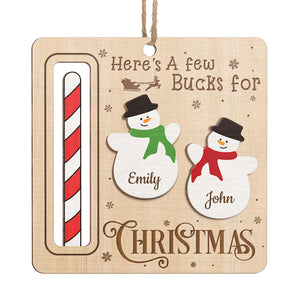 Joyeux Noël ! Décoration de Noël personnalisée pour toute la famille, porte-monnaie en bois de forme personnalisée. Cadeau de Noël pour les membres de la famille.