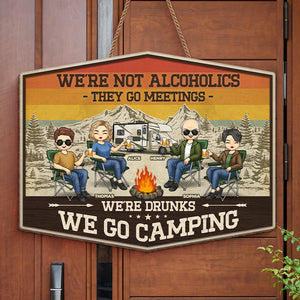 Voici les nuits entre amis - Panneau en bois personnalisé pour décoration d'intérieur - Cadeau de pendaison de crémaillère pour les meilleurs amis, les meilleures amies, les sœurs et les amateurs de camping