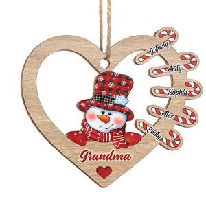 L'amour d'une grand-mère est éternel - Ornement personnalisé pour la famille - Forme personnalisée en bois - Cadeau de Noël pour grand-mère