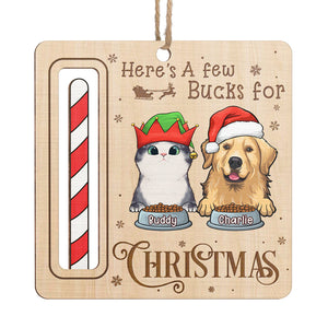 Le bonheur a des pattes - Ornement personnalisé pour chien et chat, porte-monnaie - Bois de forme personnalisée - Cadeau de Noël pour propriétaires d'animaux et amoureux des animaux
