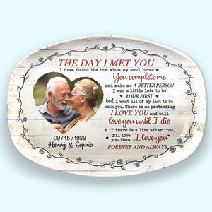 Photo personnalisée « J'ai trouvé celui que mon âme aime » - Plateau personnalisé pour couple - Cadeau pour mari et femme, anniversaire