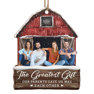 Photo personnalisée pour frères et sœurs : profitez ensemble de la période de Noël - Ornement personnalisé familial personnalisé - Forme personnalisée en bois - Cadeau de Noël pour frères et sœurs, frères, sœurs, cousins, amis