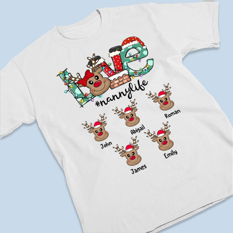 La vie de grand-mère est la meilleure vie - T-shirt, sweat à capuche et sweat-shirt unisexe personnalisé pour la famille - Cadeau de Noël pour maman et grand-mère