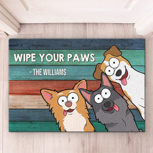 Essuyez vos pattes - Tapis décoratif personnalisé pour chien - Cadeau pour propriétaires et amoureux des animaux
