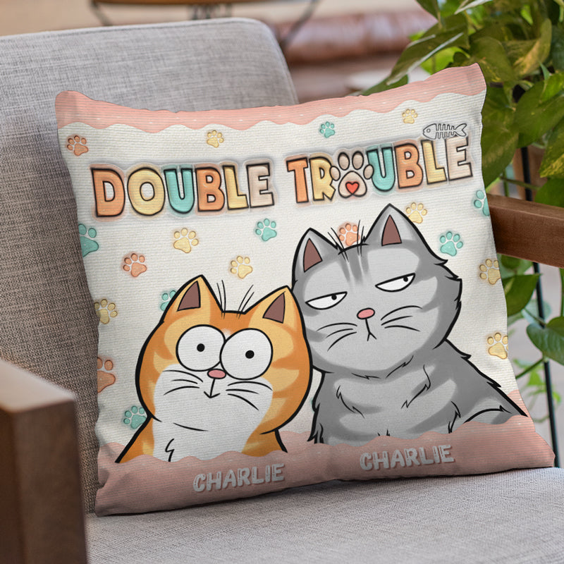 Trouble Makers - Coussin gonflable personnalisé en 3D pour chat - Cadeau pour propriétaires et amoureux des animaux
