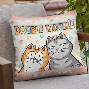Trouble Makers - Coussin gonflable personnalisé en 3D pour chat - Cadeau pour propriétaires et amoureux des animaux