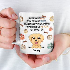 Merci pour les caresses sur le ventre ! Mug personnalisé avec effet gonflable en 3D pour chien ! Cadeau de Noël pour les propriétaires et les amoureux des animaux.
